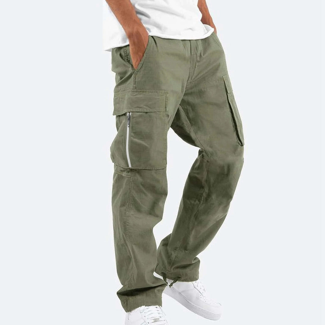 Herren robuste Cargo-Jeans mit seitlichen Reißverschlusstaschen Heidi-Mode