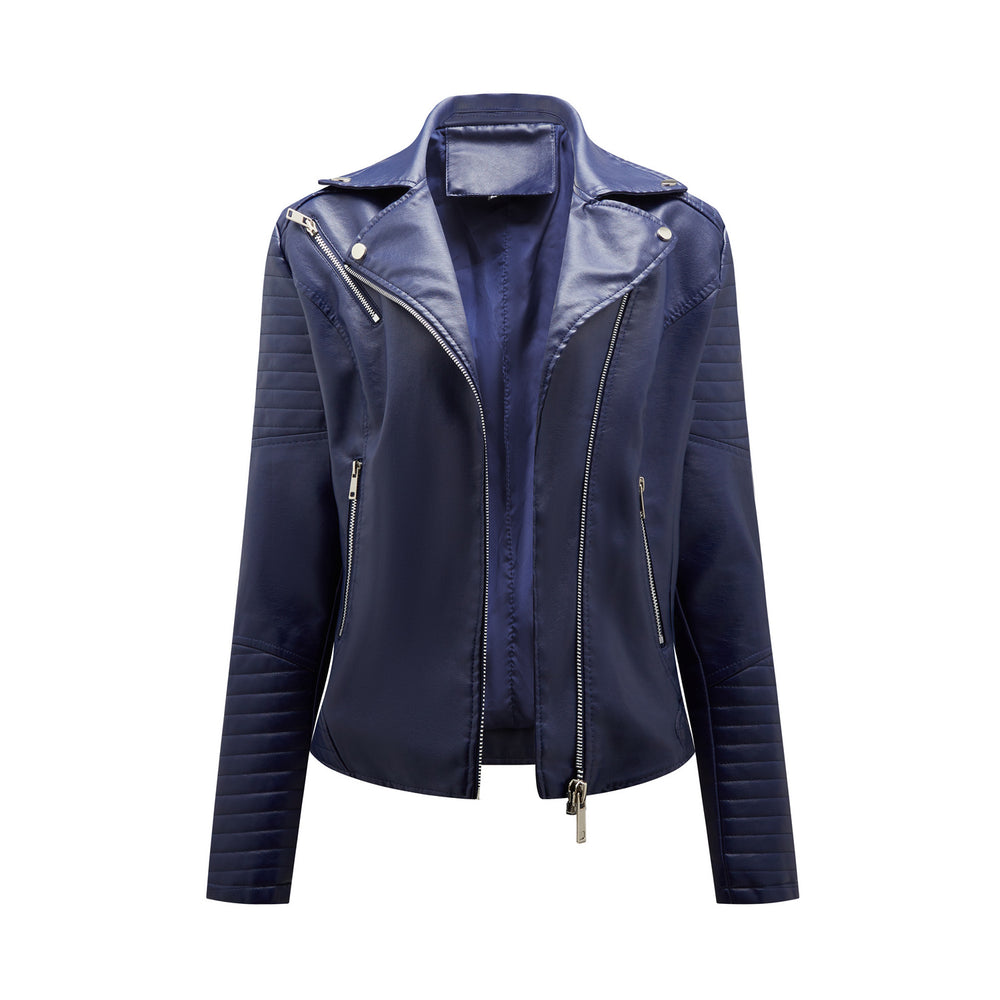 Damen Bikerjacke mit modischen Steppdetails und asymmetrischem Reißverschluss Heidi-Mode
