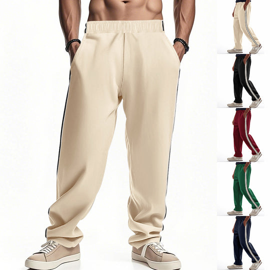 Herren Sportliche Freizeithose mit seitlichen Streifen und elastischem Bund Heidi-Mode
