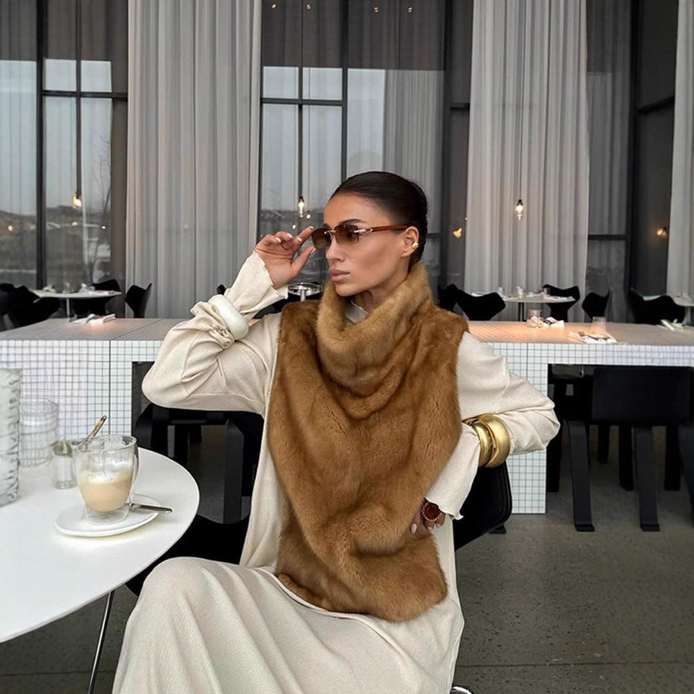 Damen kuschelige Kunstfell-Wickelschal Heidi-Mode