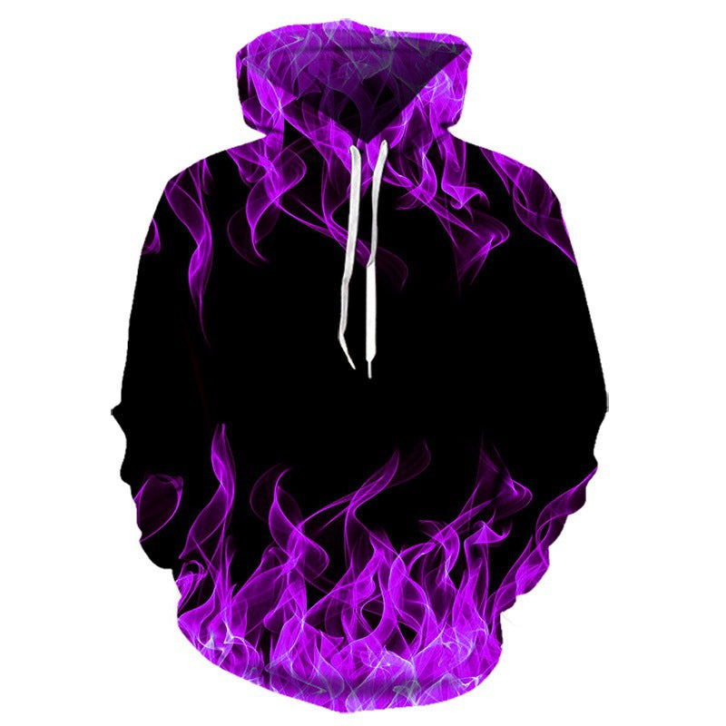 Herren Hoodie mit kreativem Flammenmuster Heidi-Mode
