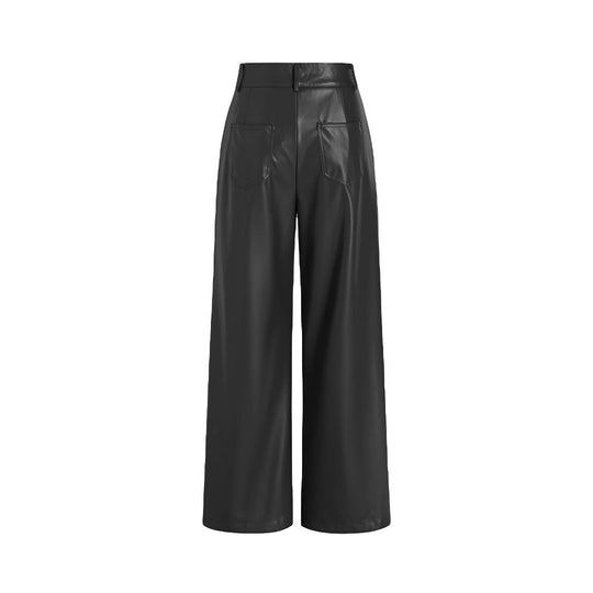 Damen elegante Culotte aus hochwertigem Kunstleder Heidi-Mode