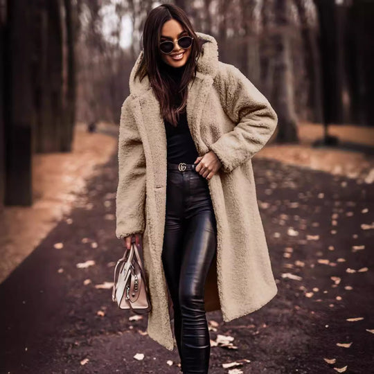 Damen Kuscheliger Teddy-Mantel Heidi-Mode