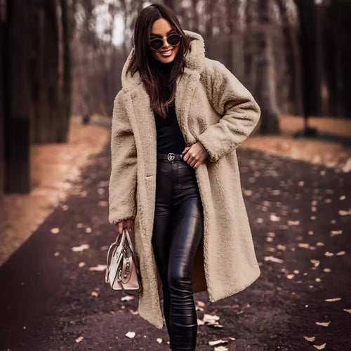 Damen Kuscheliger Teddy-Mantel Heidi-Mode