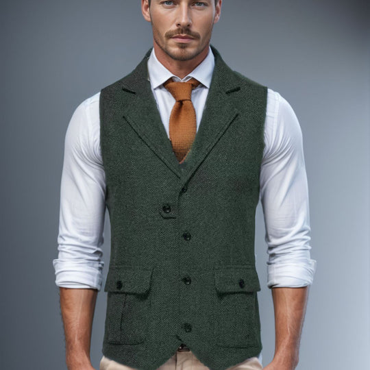 Herren elegante Weste im Hahnentrittmuster Heidi-Mode