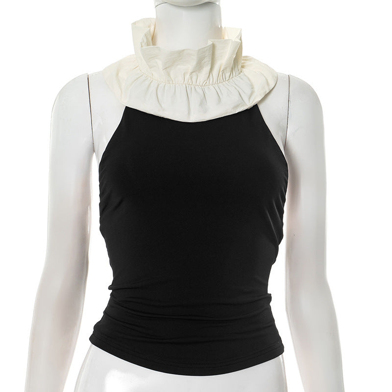 Damen Top mit voluminösem Kragen und figurschmeichelndem Schnitt Heidi-Mode
