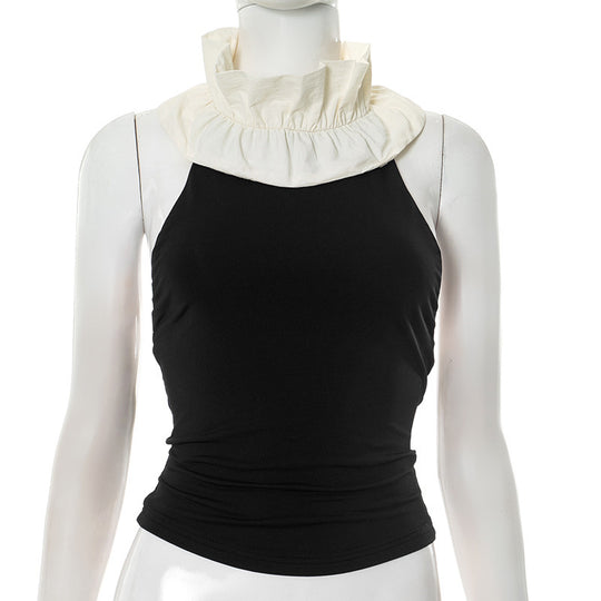 Damen Top mit voluminösem Kragen und figurschmeichelndem Schnitt Heidi-Mode