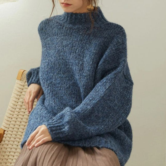 Damen Grobstrick Pullover Heidi-Mode