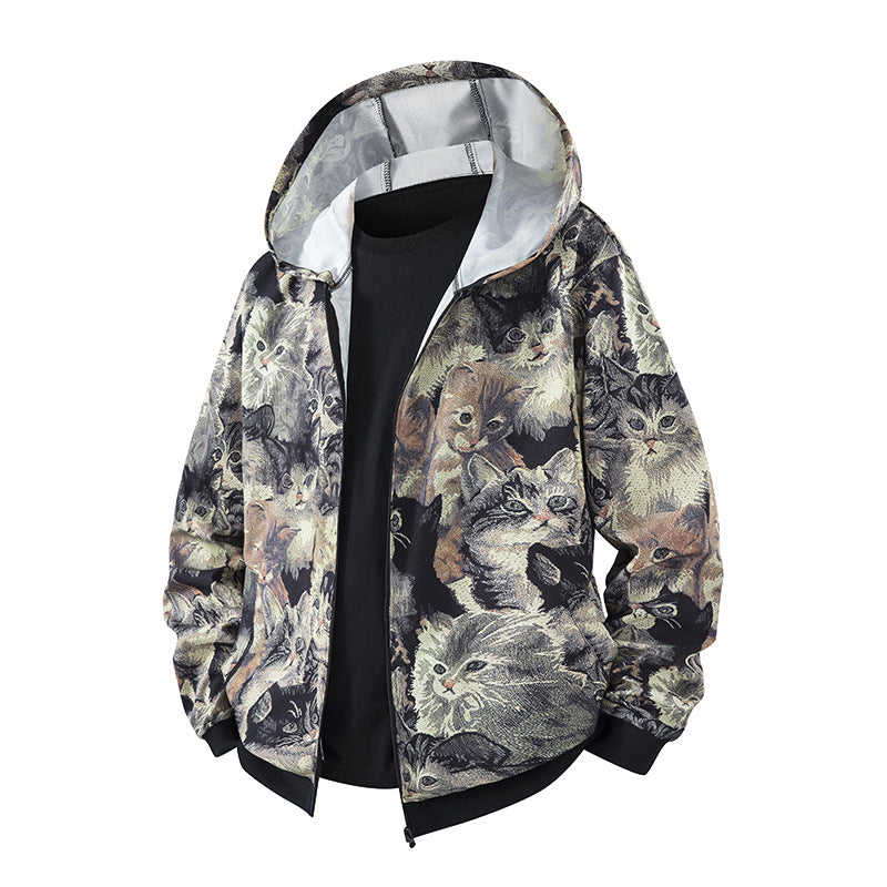 Damen leichte Windbreaker-Jacke mit farbenfrohem Muster und atmungsaktiven Eigenschaften Heidi-Mode