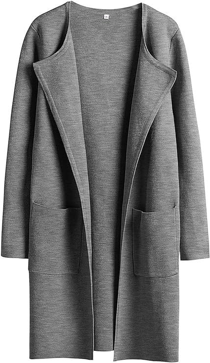 Damen Oversized Strickmantel mit offenen Fronten und praktischen Taschen Heidi-Mode
