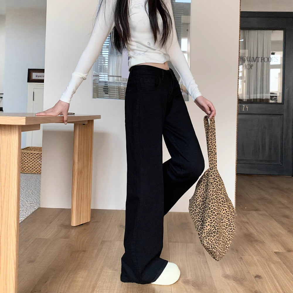 Damen Weite Flared Jeans mit hohem Bund und modernem Schnitt Heidi-Mode