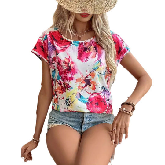 Damen Leichte Bluse mit floralen Mustern Heidi-Mode