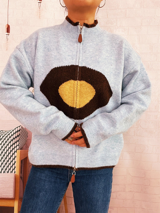 Damen kuscheliger Pullover mit auffälligem Design Heidi-Mode