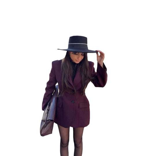 Damen Oversized Blazer aus hochwertigem Stoff mit modernen Taschen Heidi-Mode