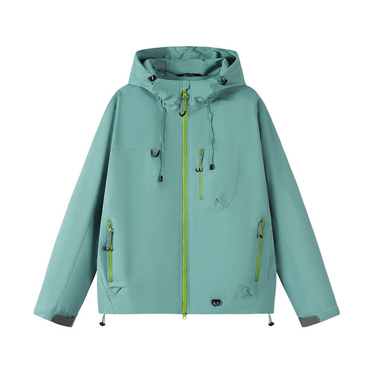 Damen funktionale Wetterjacke mit verstellbarem Kapuzensystem und atmungsaktiven Eigenschaften Heidi-Mode