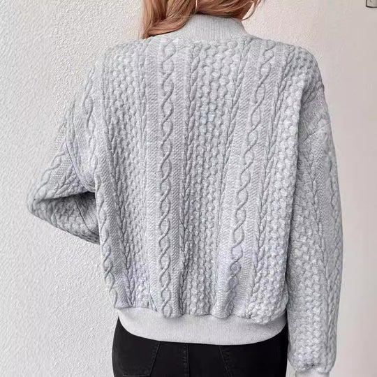 Damen Lässige Strickjacke mit strukturierter Oberfläche und Knopfleiste Heidi-Mode