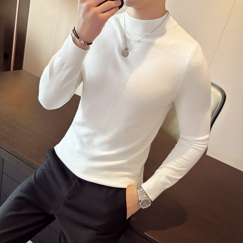Herren modischer Pullover mit hohem Kragen und eleganter Passform Heidi-Mode