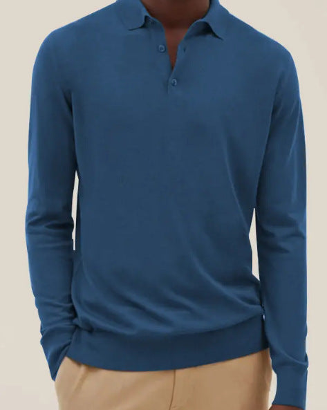 Herren Poloshirt aus weichem Material mit Knopfleiste Heidi-Mode