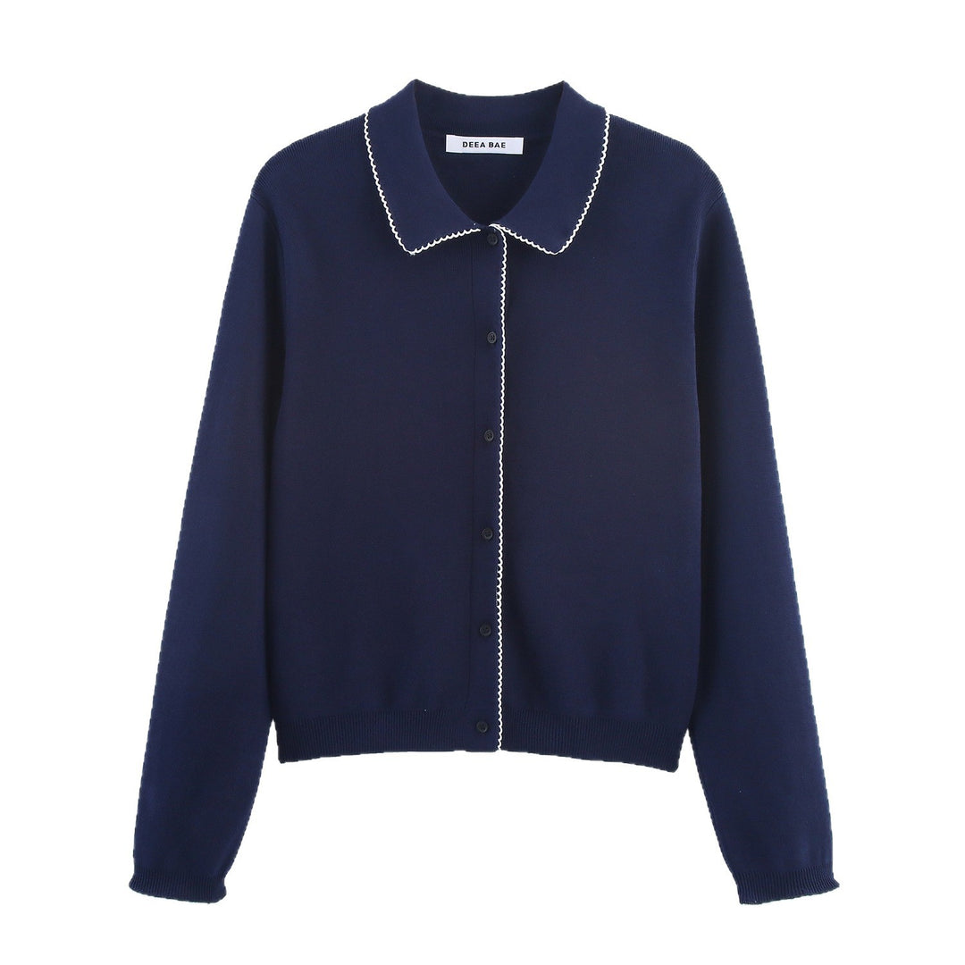 Damen casual und modische Strickjacke mit Kragen Heidi-Mode