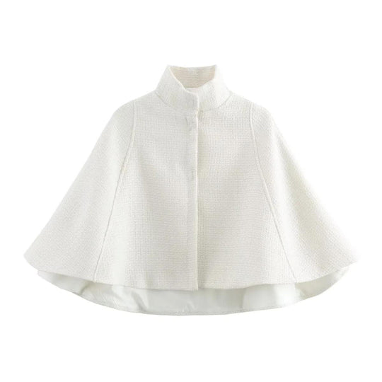 Damen elegante Umhangjacke aus strukturiertem Gewebe Heidi-Mode