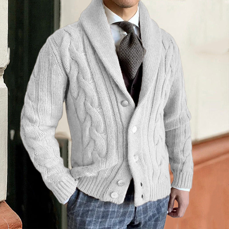 Herren Strickjacke mit modernen Zopfmuster Heidi-Mode