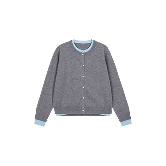 Damen Strickcardigan mit Rundhalsausschnitt und Knopfdetail Heidi-Mode