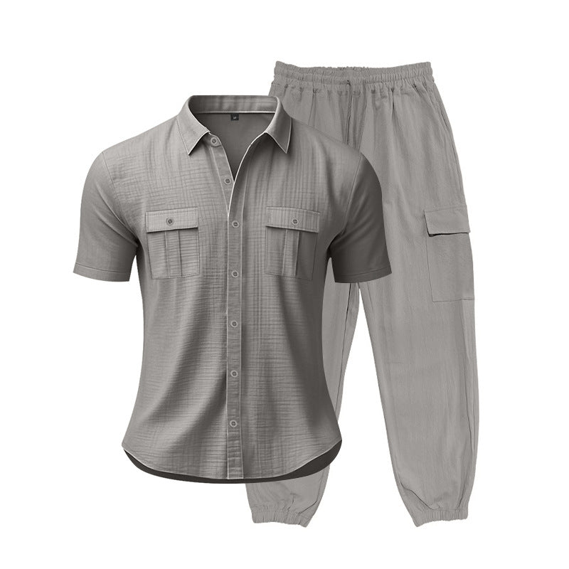 Herren Freizeit-Set mit praktischen Taschen und atmungsaktiver Struktur Heidi-Mode