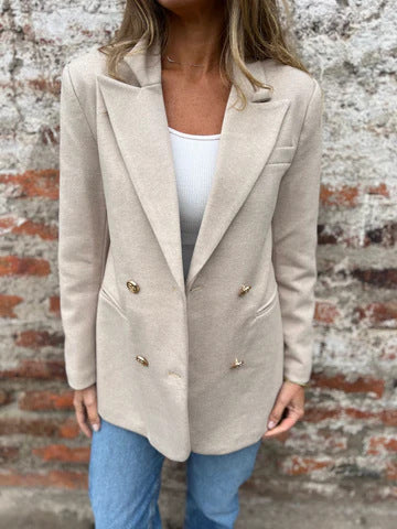 Damen eleganter und bequemer Blazer mit doppelter Knopfleiste Heidi-Mode