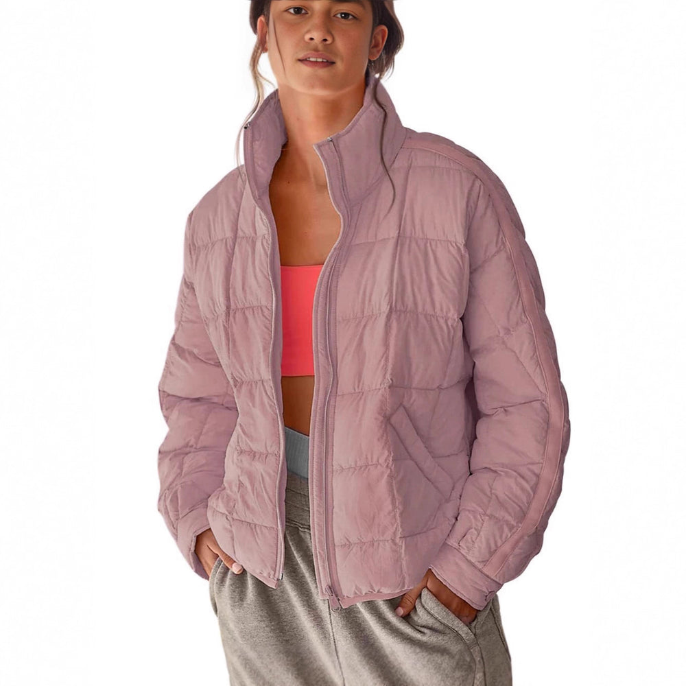 Damen Leichte Steppjacke mit hohem Kragen und praktischen Taschen Heidi-Mode