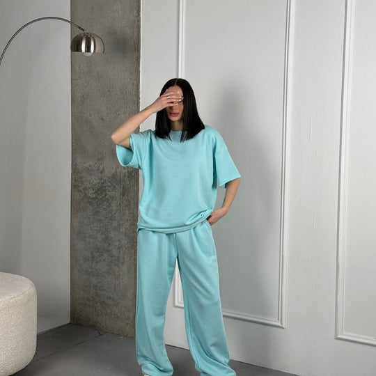 Damen Loungewear-Set aus weichem Material mit eleganten Taschen Heidi-Mode