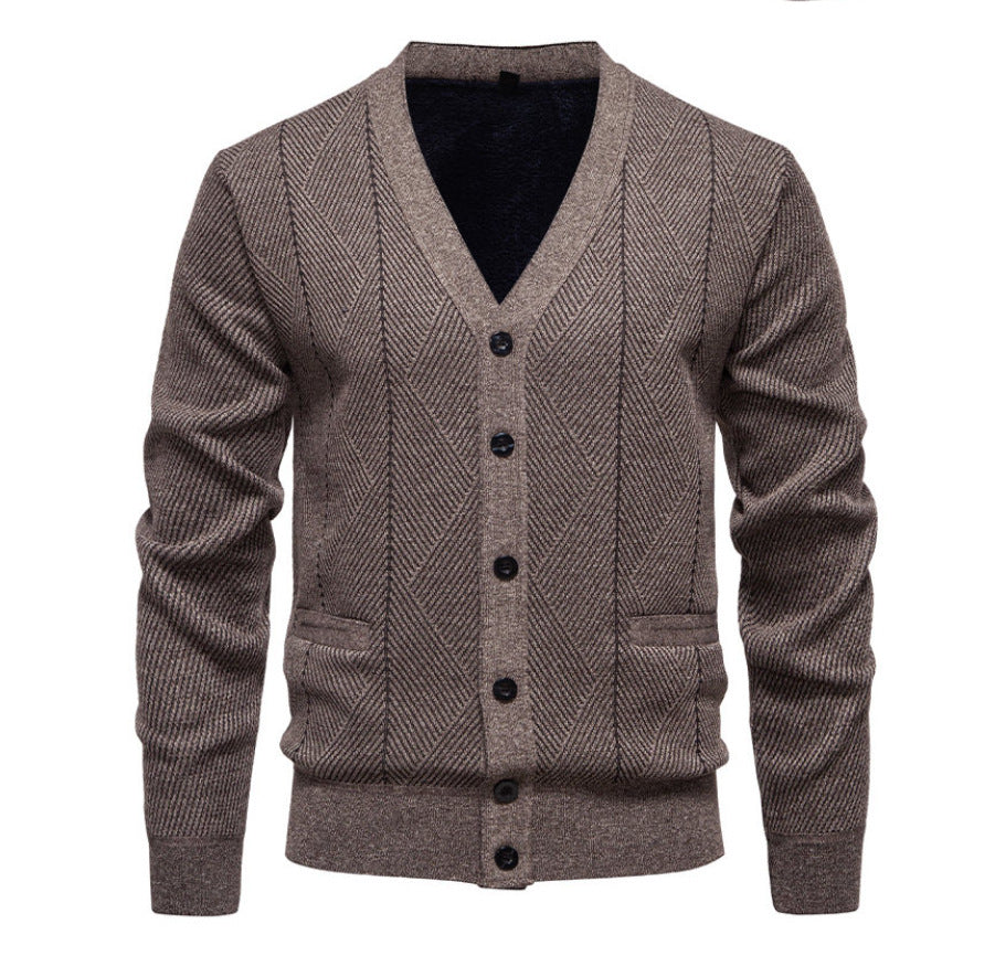 Herren modische Strickjacke mit einzigartigem Rautenmuster Heidi-Mode