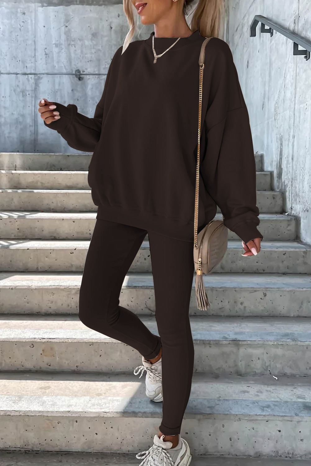 Damen Oversized Sweatshirt mit weitem Schnitt und strukturierten Ärmeln Heidi-Mode