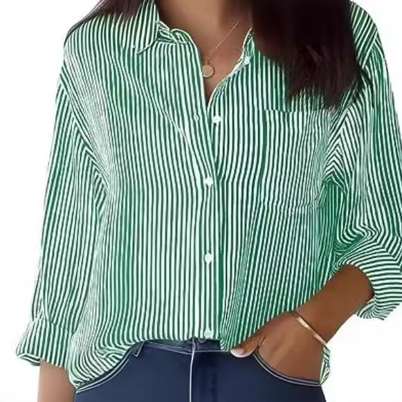 Damen Knotenhemden mit gestreiftem Design und modernem Schnitt Heidi-Mode