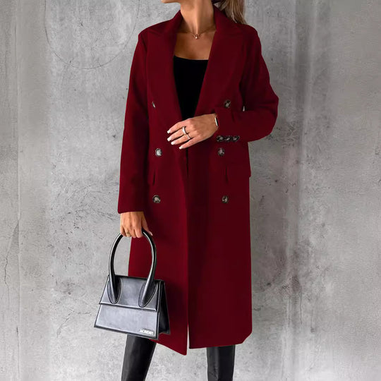 Damen Eleganter und zeitloser Trenchcoat mit doppelter Knopfleiste und praktischen Taschen Heidi-Mode