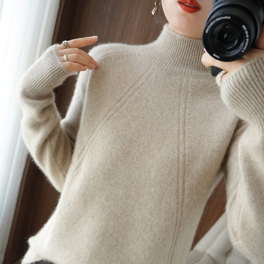 Damen kuscheliger Rollkragenpullover aus feinem Material mit lässigem Schnitt Heidi-Mode