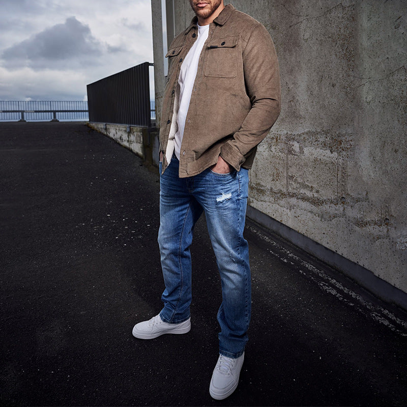 Herren Cordjacke mit praktischen Brusttaschen und modernem Schnitt Heidi-Mode