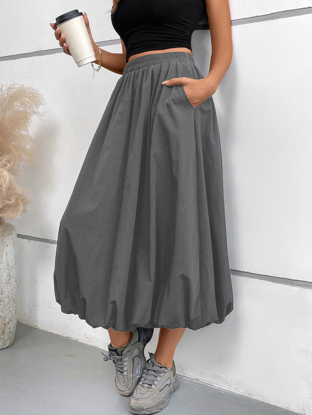 Damen luftiger Midirock Heidi-Mode
