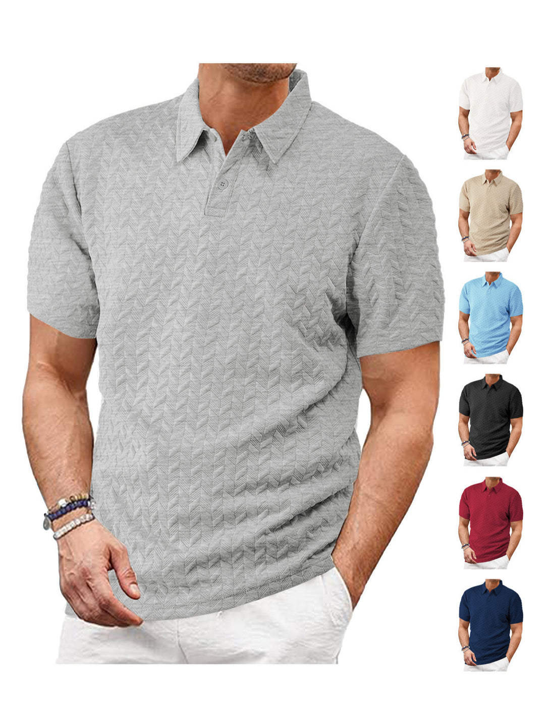 Herren Poloshirt aus atmungsaktiver Baumwolle Heidi-Mode