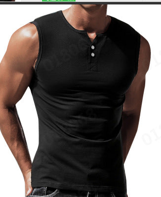 Herren Tanktop mit ausgewogenem Schnitt und praktischen Druckknöpfen Heidi-Mode