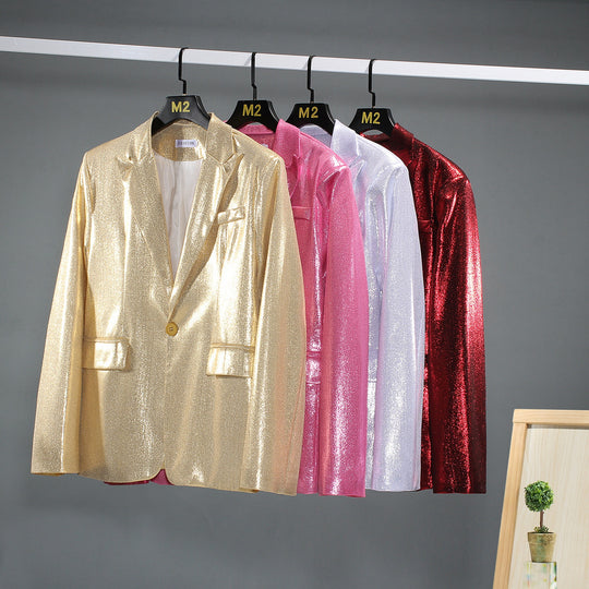 Herren schimmernder Blazer mit luxuriösem Obermaterial und klassischem Schnitt Heidi-Mode