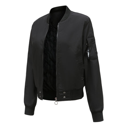 Damen modische Bomberjacke mit praktischen Taschen und seitlichen Einsätzen Heidi-Mode