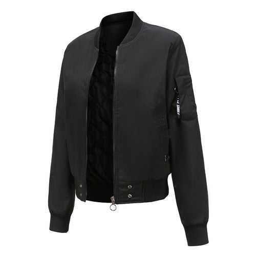 Damen modische Bomberjacke mit praktischen Taschen und seitlichen Einsätzen Heidi-Mode