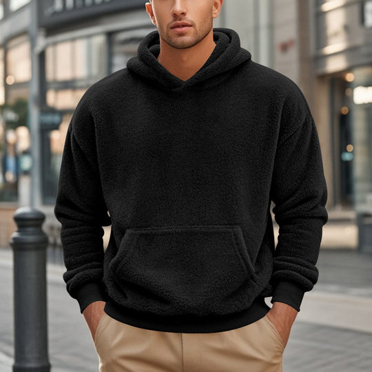 Herren übergroßer Fleece-Hoodie mit Kängurutasche und gemütlichem Schnitt Heidi-Mode