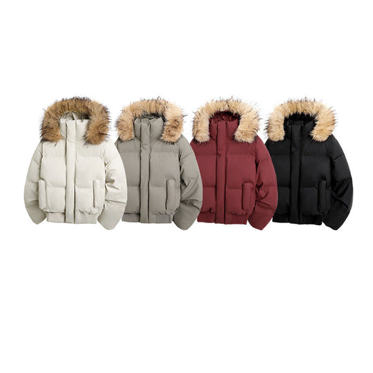 Damen modische Steppjacke mit kuscheligem Kunstfellbesatz und praktischen Taschen Heidi-Mode