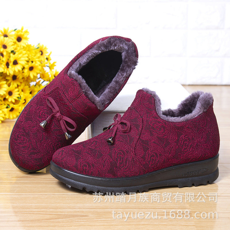 Damen Warme und modische Hausschuhe mit floralem Design Heidi-Mode