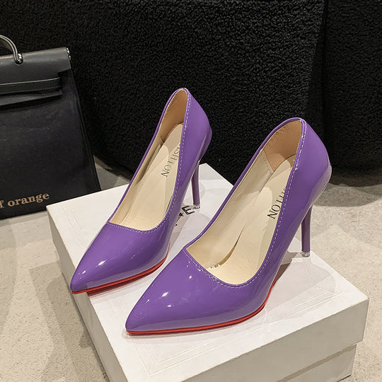 Damen Elegante High Heels mit spitz zulaufender Vorderkappe und transparentem Absatz Heidi-Mode