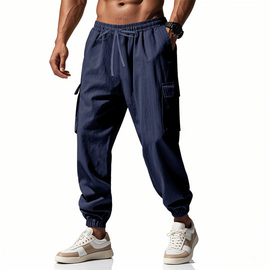 Herren Cargo-Hose mit elastischem Bund und praktischen Seitentaschen Heidi-Mode