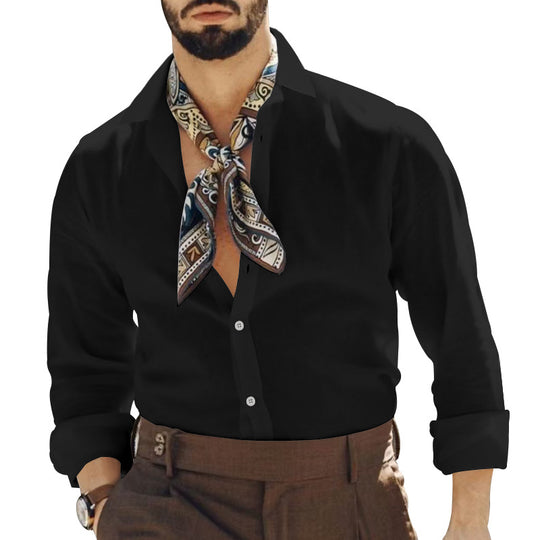 Herren elegantes Langarmhemd mit modernem Design und praktischen Details Heidi-Mode