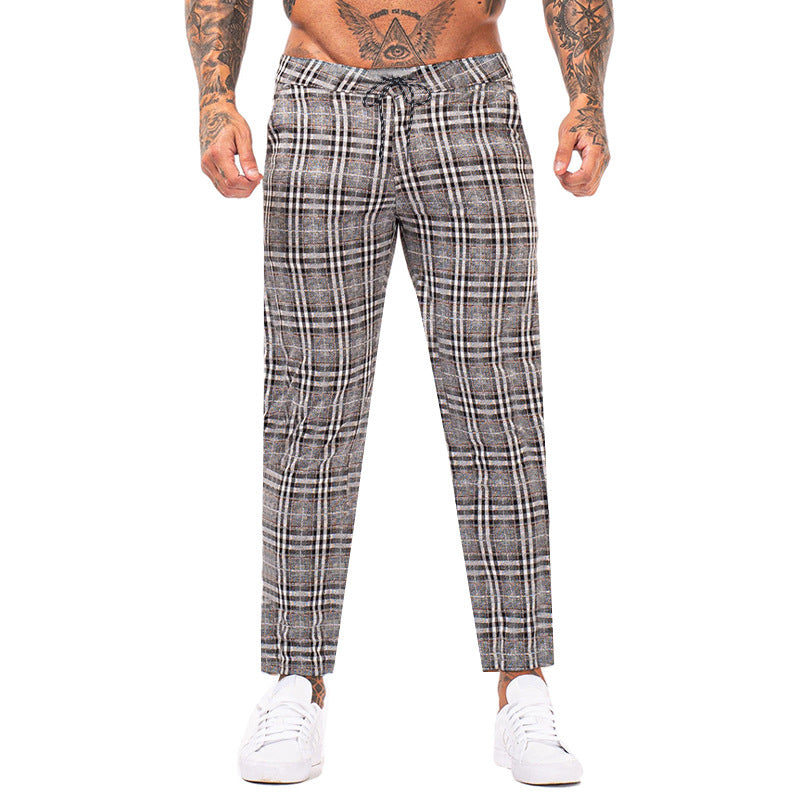 Herren Cargo-Hose mit modischem Karomuster und elastischem Bund Heidi-Mode