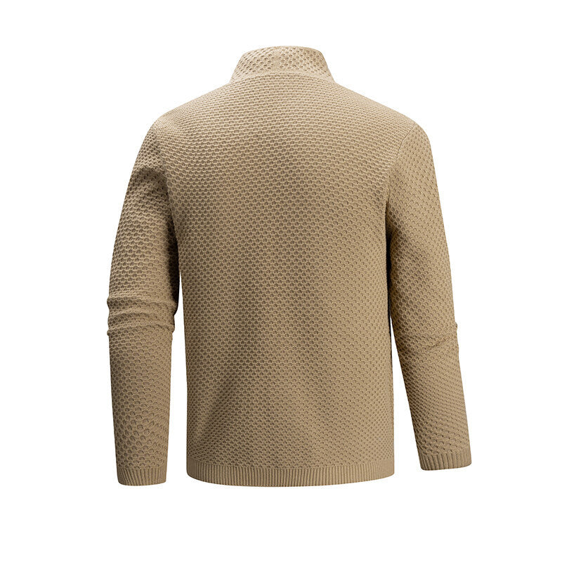 Herren Strickjacke mit modernem Strukturmuster und praktischen Taschen Heidi-Mode